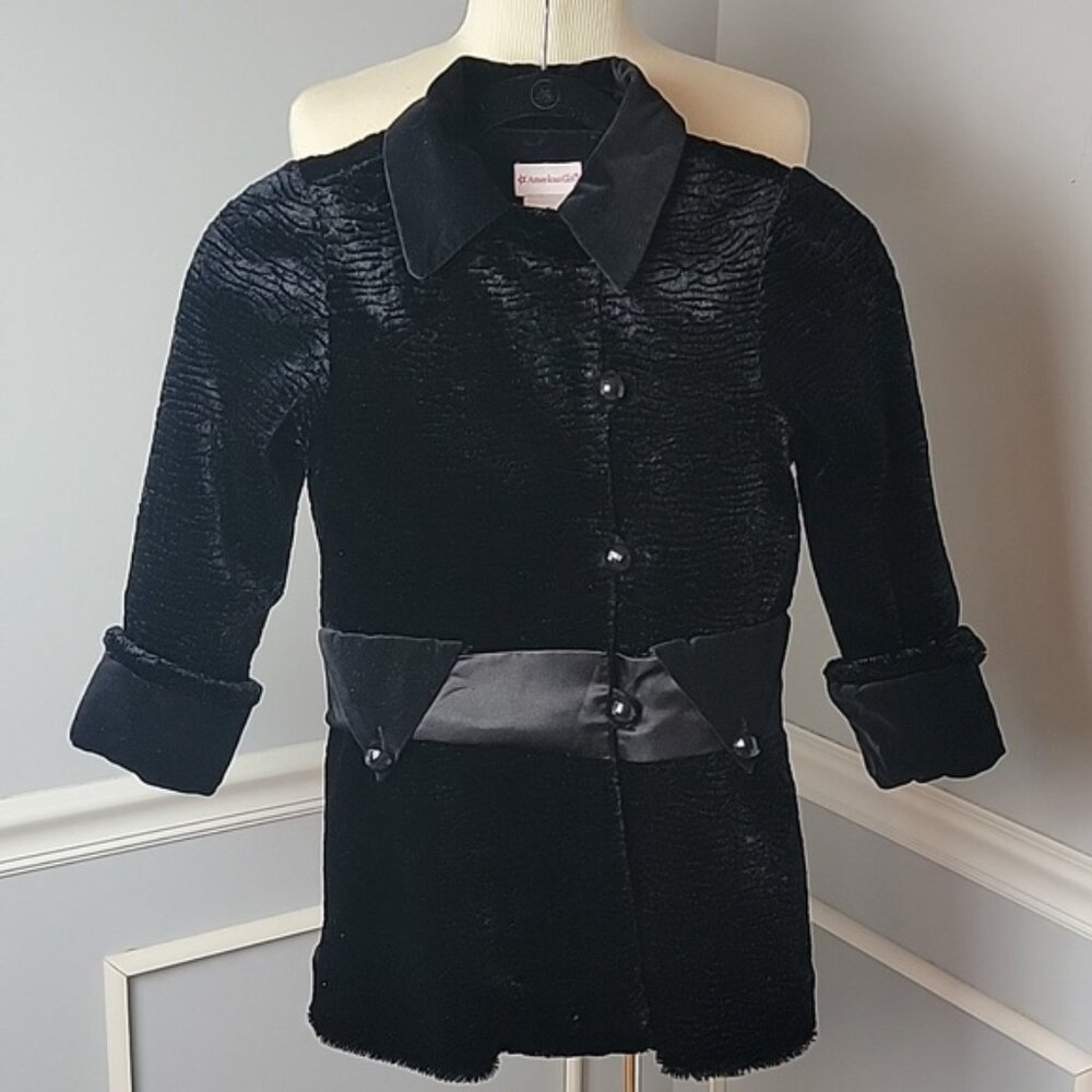 AMERICAN GIRL Rebecca Black Faux Fur Satin Winter Holiday Party Dress Pea Coat 7